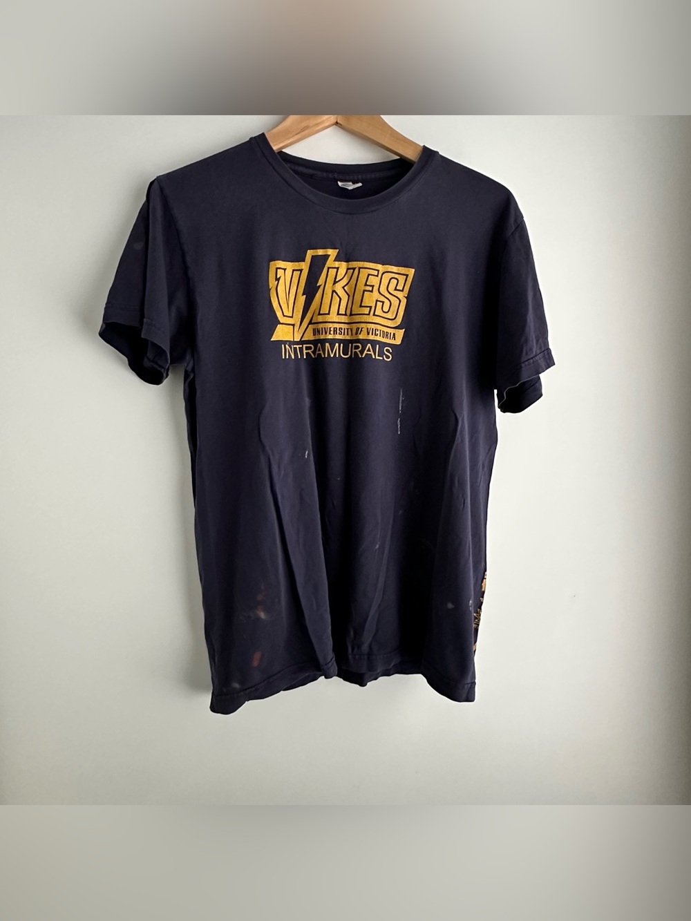 American Apparel Navy T-Shirt with Gold Vikes Logo